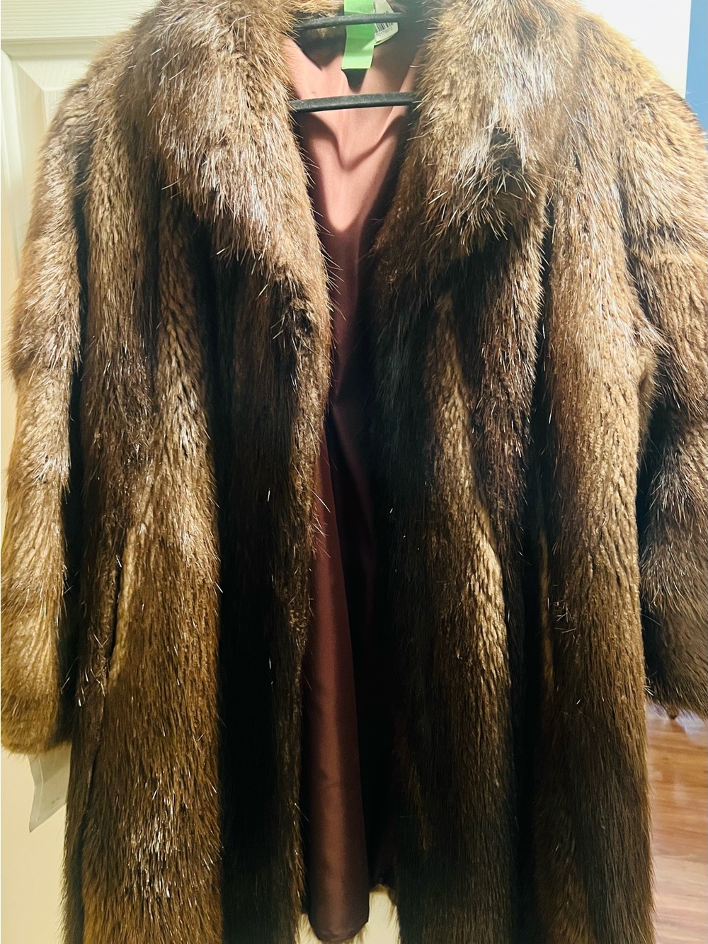 Luxurious Brown Beaver Fur Strolling Coat - Women's Classic